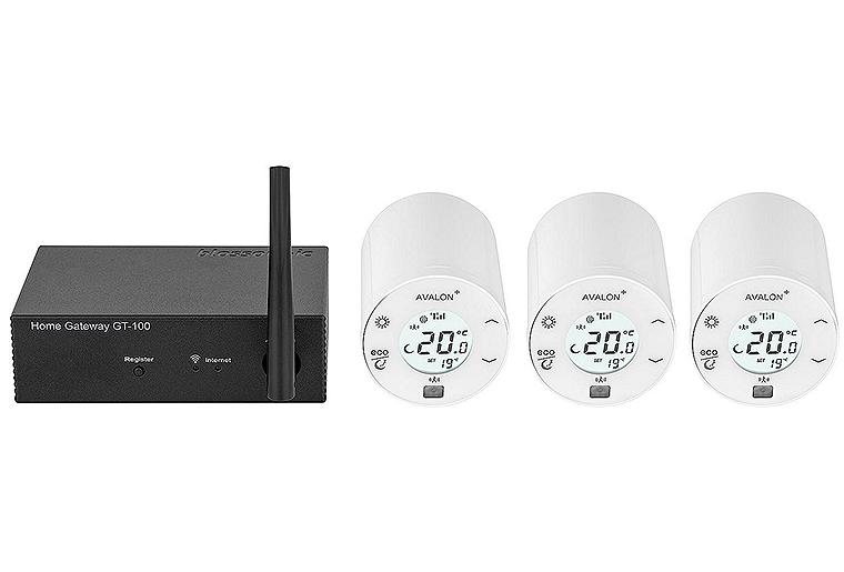Funk-Heizkörperthermostat-Set, 3x Thermostat Avalon+, 1 Gateway GT-100 Funk-Heizkörperthermostat-Set, 3x Thermostat Avalon+, 1 Gateway GT-100