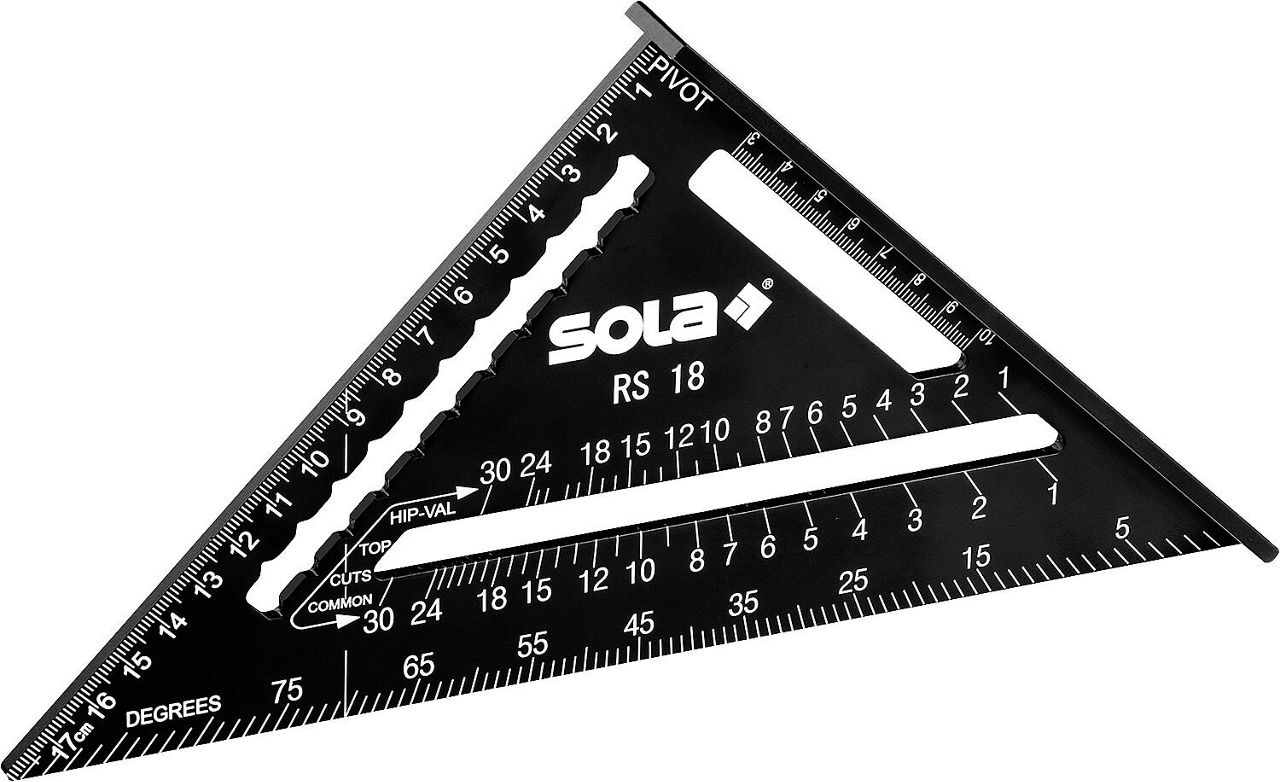 Winkeldreieck SOLA, RS 18, Aluminium, 180mm, mit Anschlag