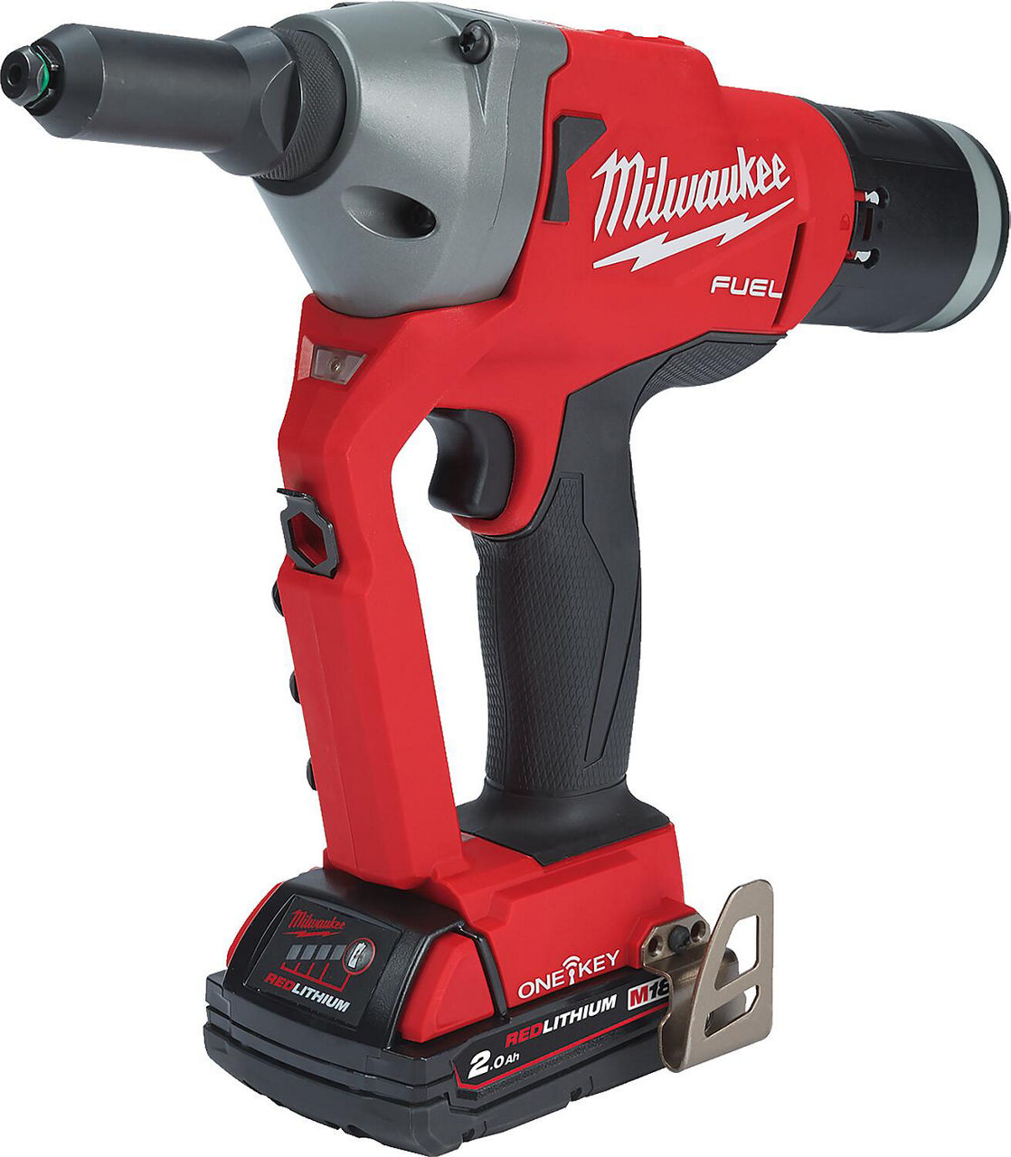 Akku-Blindnietgerät Milwaukee M18ONEFPRT-202X, 18V mit 2x 2,0 Ah Akkus und Ladegerät
