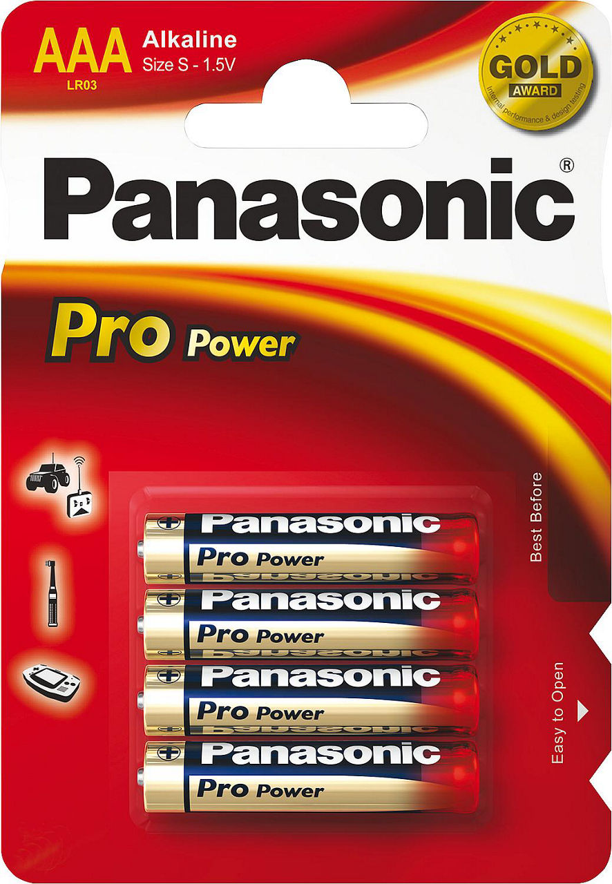 Batterie Panasonic PRO Power LR03 AAA Micro, 1 Pack mit 4 Stk. Batterie Panasonic PRO Power LR03 AAA Micro, 1 Pack mit 4 Stk.