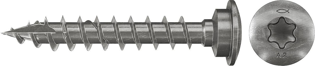 Pfostenschrauben 7,0x50 Zentrierk. A2 VG TC VPE 50 Pfostenschrauben 7,0x50 Zentrierk. A2 VG TC VPE 50