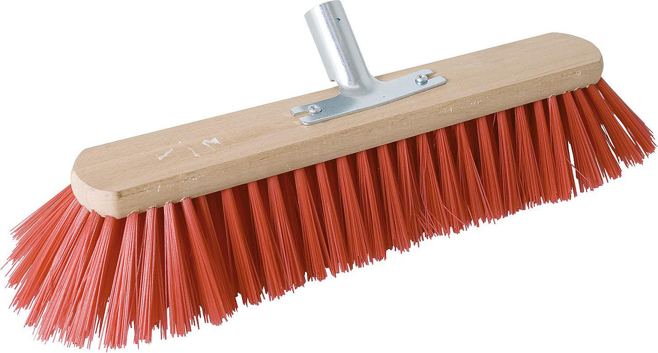 Straßenbesen 40cm Holz 7-Reihig Elaston-Bestückung mit Metallhalter Straßenbesen 40cm Holz 7-Reihig Elaston-Bestückung mit Metallhalter