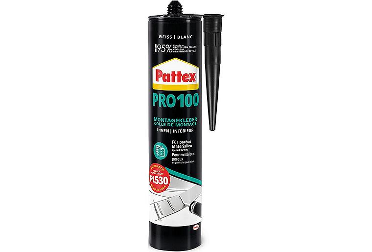 Dispersionskleber PATTEX PRO100 [weiß] 400g Kartusche~n~