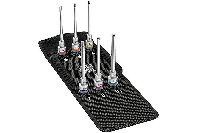 Satz Steckschlüsseleinsatz WERA 6-teilig, 1/2", Innensechskant SW 4-10, lang