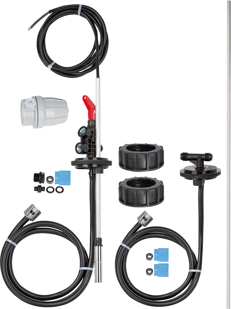 Entnahme-Set für 2er-Batterie- Tanks Dehoust PE und Trio 1000- 2000 l mit Rohr 8x1x755mm Entnahme-Set für 2er-Batterie- Tanks Dehoust PE und Trio 1000- 2000 l mit Rohr 8x1x755mm