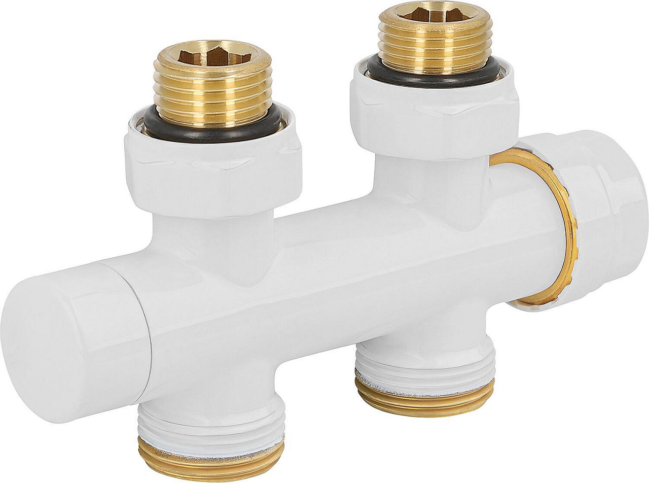 Thermostat-Ventilblock 344TB weiß DN20 (3/4"), Durchgangsform