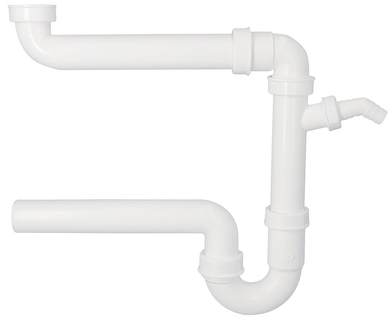 Raumsparsiphon 11/2" DN50 Schlauchverschraubung "ohne Rosette" Raumsparsiphon 11/2" DN50 Schlauchverschraubung "ohne Rosette"