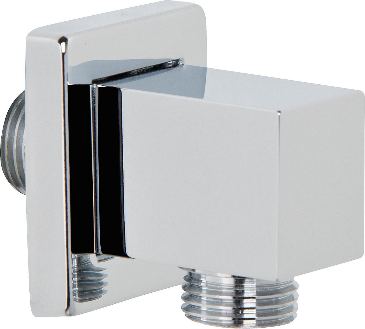 Design-Wandanschlussbogen quadratische Ausführung DN15 (1/2'') mit Rückflussverhinderer chrom