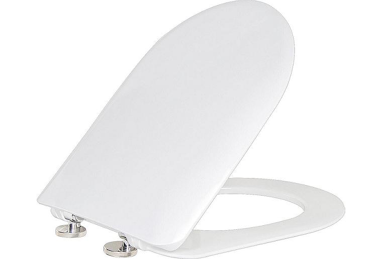 WC-Sitz Laniara aus Duroplast weiß Edelstahlscharniere WC-Sitz Laniara aus Duroplast weiß Edelstahlscharniere