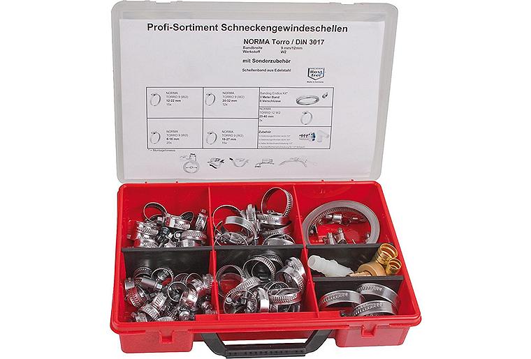 Schlauchklemmen-Sortiment W2 Edelstahl Schlauchklemmen-Sortiment W2 Edelstahl