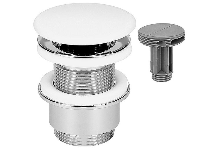 Schaftventil Klicker/festehend Abdeckplatte, Keramik, Ø 70 mm, L = 30-45 mm, ohne Überlauf Schaftventil Klicker/festehend Abdeckplatte, Keramik, Ø 70 mm, L = 30-45 mm, ohne Überlauf