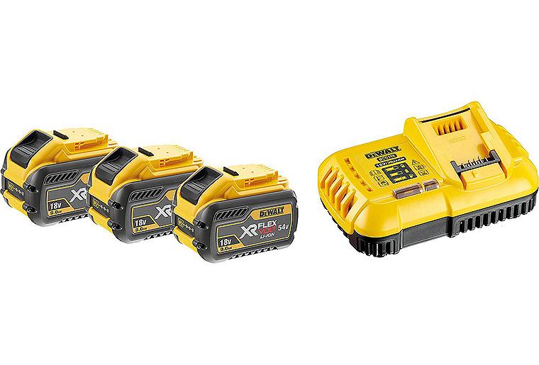 Akku-Starterset DeWALT 54V DCB 118 x3 3 Akkus 9,0 Ah und Ladegerät