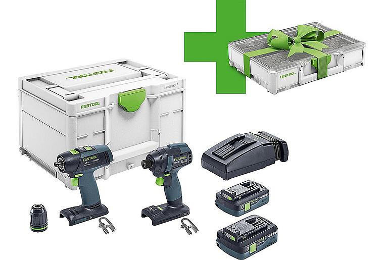 Akku-Set Festool 18V, 577431 Best. aus Akku-Bohrschrauber, Akku Schlagschrauber mit 2x 4,0 Ah Akku und Ladegerät inkl. Systainer Akku-Set Festool 18V, 577431 Best. aus Akku-Bohrschrauber, Akku Schlagschrauber mit 2x 4,0 Ah Akku und Ladegerät inkl. Systainer