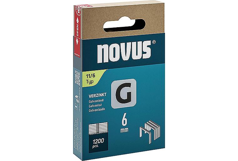 Flachdrahtklammer Novus Typ G 11/6 verzinkt VPE: 1200 Stück Flachdrahtklammer Novus Typ G 11/6 verzinkt VPE: 1200 Stück