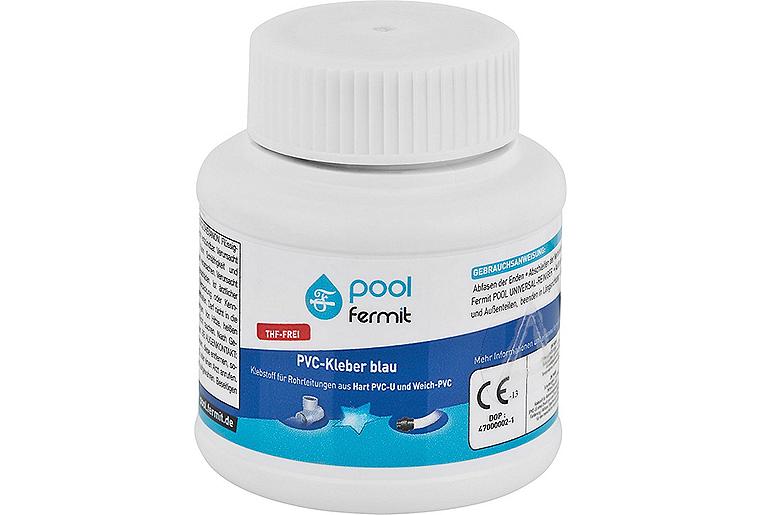 PVC-Kleber blau FERMIT 125ml Dose mit Pinsel