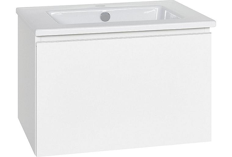 WTU + Keramik WT ELA Korpus weiß smt Front weiß hochglanz Dekor, 610x420x510 mm