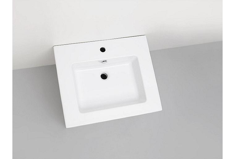 WTU + Keramik WT ELA Korpus weiß smt Front weiß hochglanz Dekor, 610x420x510 mm