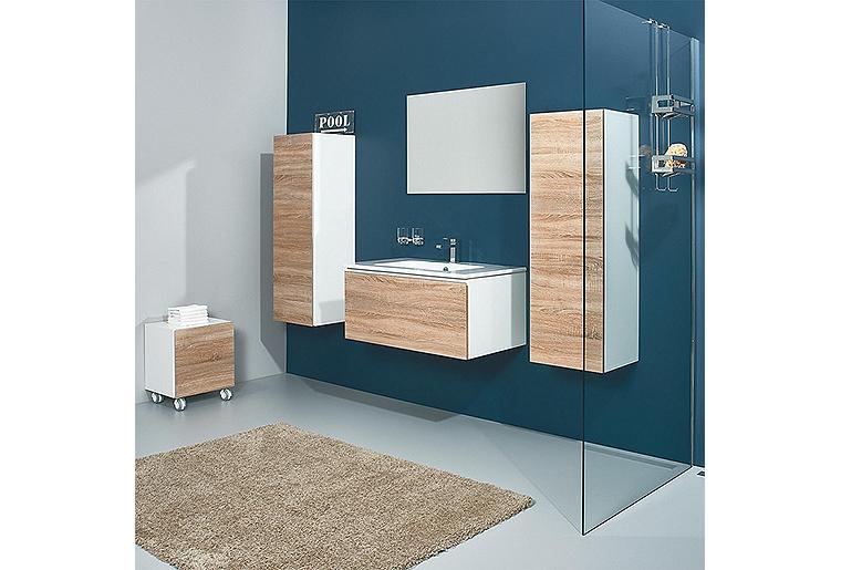 WTU + Keramik WT ELA Korpus weiß smt Front weiß hochglanz Dekor, 610x420x510 mm