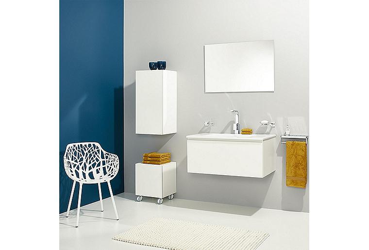 WTU + Keramik WT ELA Korpus weiß smt Front weiß hochglanz Dekor, 610x420x510 mm