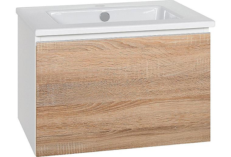 WTU + Keramik WT ELA Korpus weiß smt Front weiß hochglanz Dekor, 610x420x510 mm