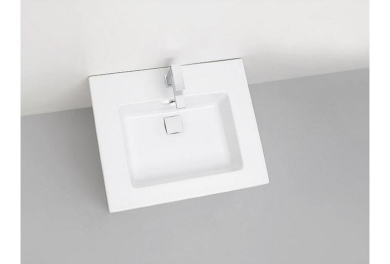 WTU + Keramik WT ELA Korpus weiß smt Front weiß hochglanz Dekor, 610x420x510 mm