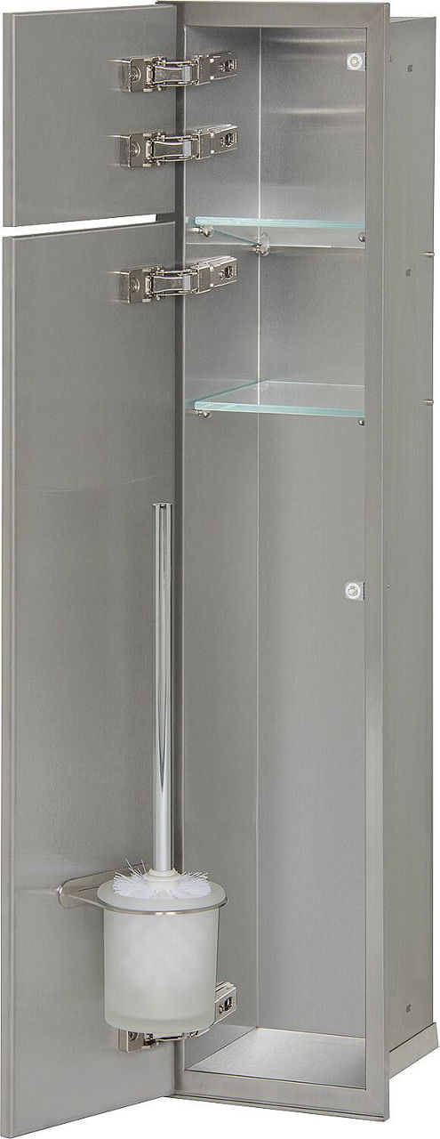 WC-Einbaucontainer Edelstahl Höhe 800, 2 Türen befliesbar, links WC-Einbaucontainer Edelstahl Höhe 800, 2 Türen befliesbar, links