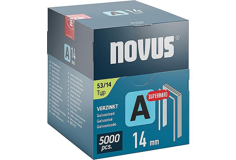 Feindrahtklammer Novus Typ A 53/14 verzinkt, superhart VPE: 5000 Stück Feindrahtklammer Novus Typ A 53/14 verzinkt, superhart VPE: 5000 Stück