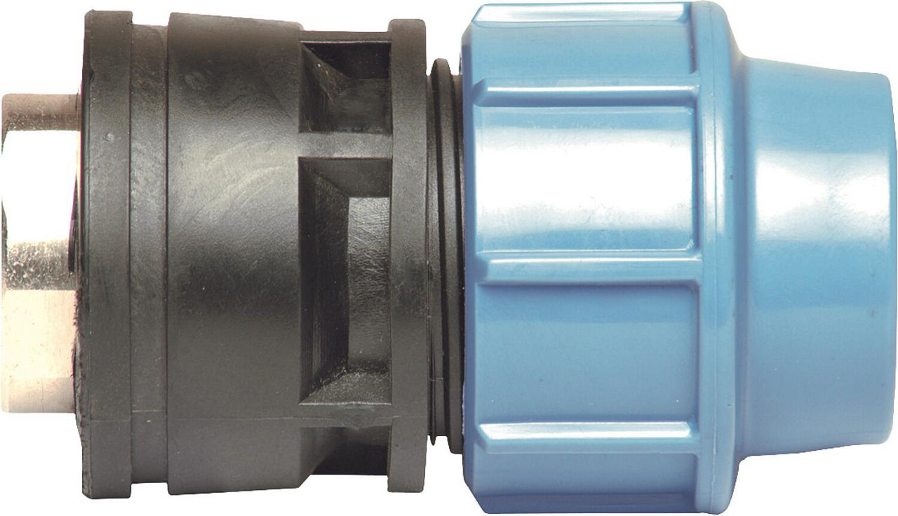Anschlussverschraubung mit Innengewinde Messing 25mm x 3/4" Anschlussverschraubung mit Innengewinde Messing 25mm x 3/4"