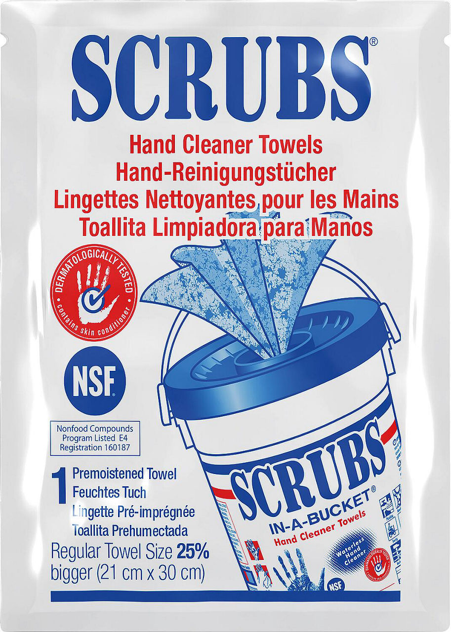 Handreinigungstuch SCRUBS, Sachet mit 1 Tuch Handreinigungstuch SCRUBS, Sachet mit 1 Tuch