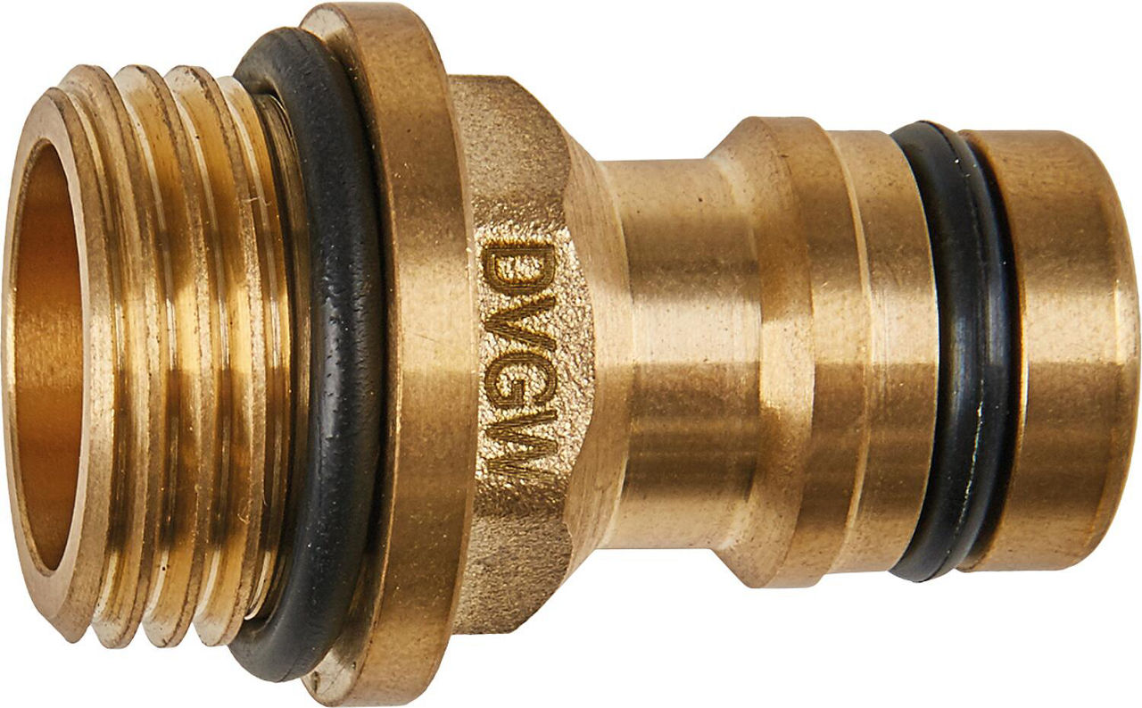 Geka plus Gerätestecker "Trinkwasser" AG G1/2", MS, DVGW, mit Bund Geka plus Gerätestecker "Trinkwasser" AG G1/2", MS, DVGW, mit Bund