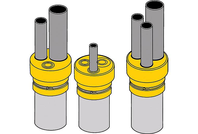 Multi Anschlussmuffe mit passender Schlauchklemme DN 100