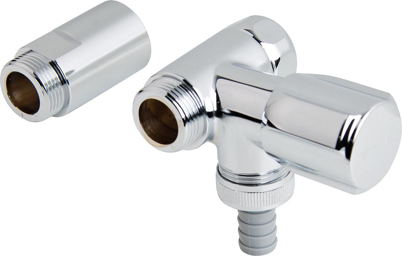 Schell Nebenanschlussventil Comfort mit RV für Wandbatterien Anschl. re., DN 20 3/4", chrom
