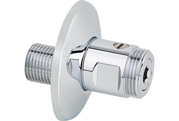 Abstellverschraubung Exzentrisch DN15(1/2")AG x DN20(3/4")AG, VPE=1 Stück, verchromt