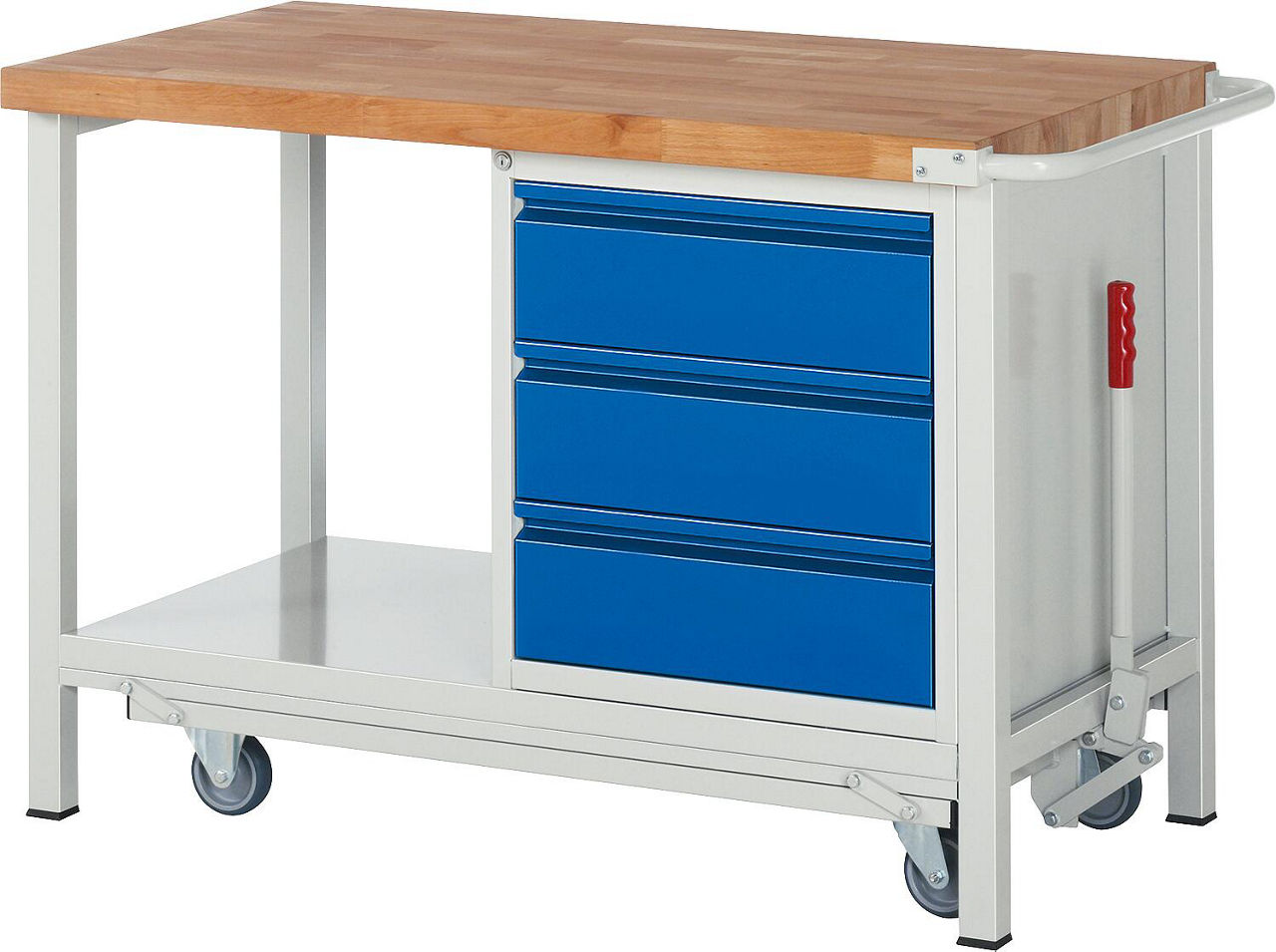 Werkbank mit absenkbarem Fahrgestell RAU 8157 Serie Basic-8 2000 x 880 x 700 mm