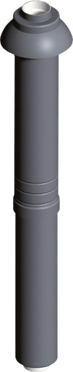 Kunststoff-Abgassystem Dachhochführung, ziegelrot, Länge über Dach 650mm - DN 60/100