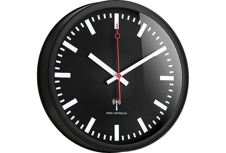 Funk-Wanduhr Sportschau Drm: 250mm, schwarz Funk-Wanduhr Sportschau Drm: 250mm, schwarz