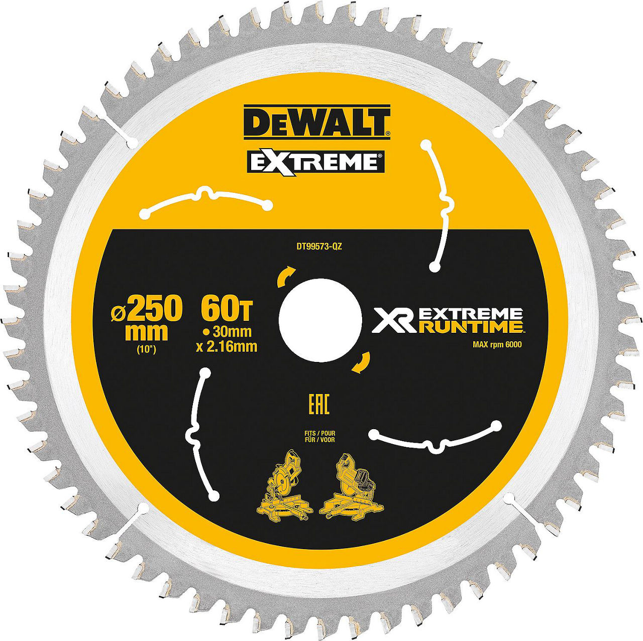 Kreissägeblatt DeWalt, DT99573 XR Extreme Runtime 60Z 250/30mm Kreissägeblatt DeWalt, DT99573 XR Extreme Runtime 60Z 250/30mm