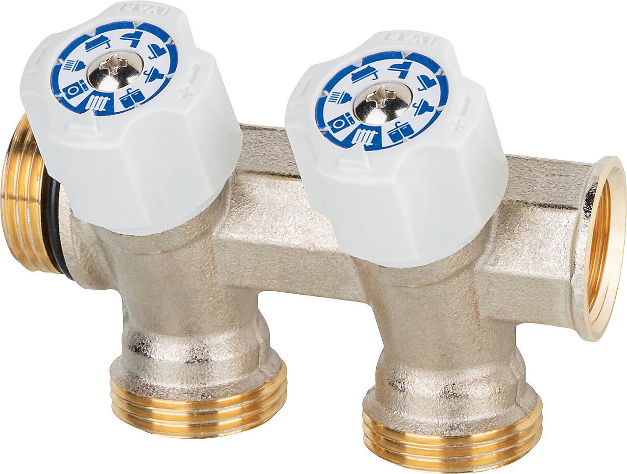 Trinkwasserverteiler 2-fach DN 20 (3/4") x Eurokonus, Easy Lock, DVGW geprüft Trinkwasserverteiler 2-fach DN 20 (3/4") x Eurokonus, Easy Lock, DVGW geprüft