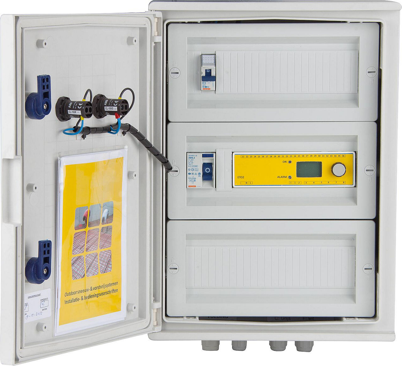 Schaltschrank u.Verteiler für Freiflach-Heizung, 10KW-3Heiz- kreis,inkl.Thermostat+Sensor