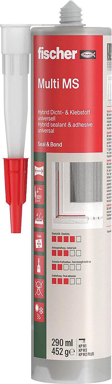 Bauklebstoff Fischer Multi MS schwarz, 290 ml Bauklebstoff Fischer Multi MS schwarz, 290 ml
