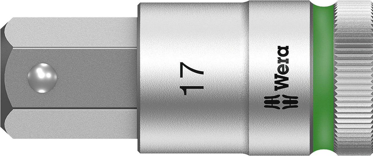 Innensechskant-Steckschlüsseleinsatz Wera 8740 C HF Bitnuss mit 1/2"-Antrieb, metrisch, kurz, mit Haltefunktion, SW 17,0 x 60 mm Innensechskant-Steckschlüsseleinsatz Wera 8740 C HF Bitnuss mit 1/2"-Antrieb, metrisch, kurz, mit Haltefunktion, SW 17,0 x 60 mm