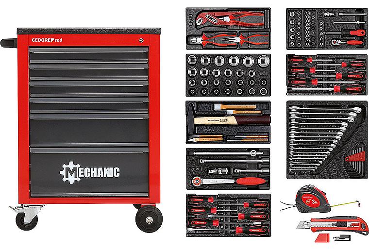 Werkstattwagen GEDORE red bestückt mit Werkzeug 119-teilig Werkstattwagen GEDORE red bestückt mit Werkzeug 119-teilig