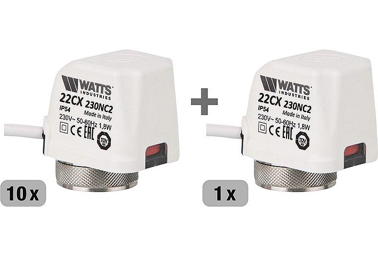 Vorteilspaket 10x + 1x gratis Elektrothermischer-Stellantrieb WattPower Controll 22 CX, 230V Vorteilspaket 10x + 1x gratis Elektrothermischer-Stellantrieb WattPower Controll 22 CX, 230V