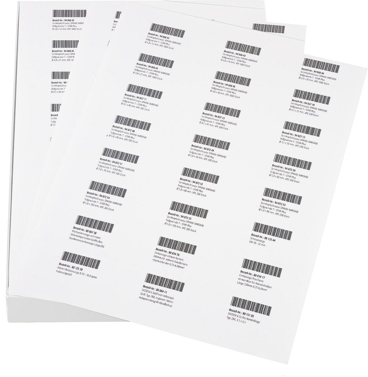 Etiketten Streit 64,6x33,8 mm 2400 Etiketten pro VPE weiß Etiketten Streit 64,6x33,8 mm 2400 Etiketten pro VPE weiß