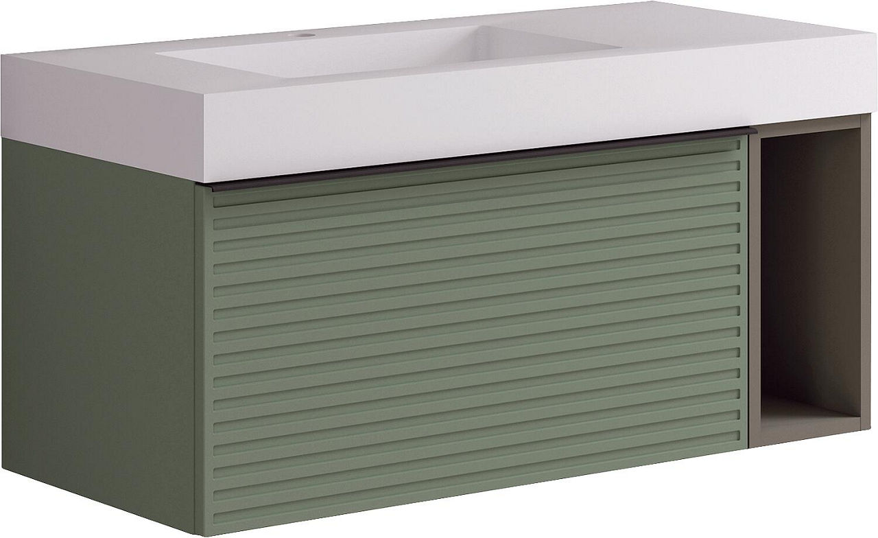 WTU mit WT Blies Salbei Grün mit offenem Regal, 1005x500x460mm WTU mit WT Blies Salbei Grün mit offenem Regal, 1005x500x460mm