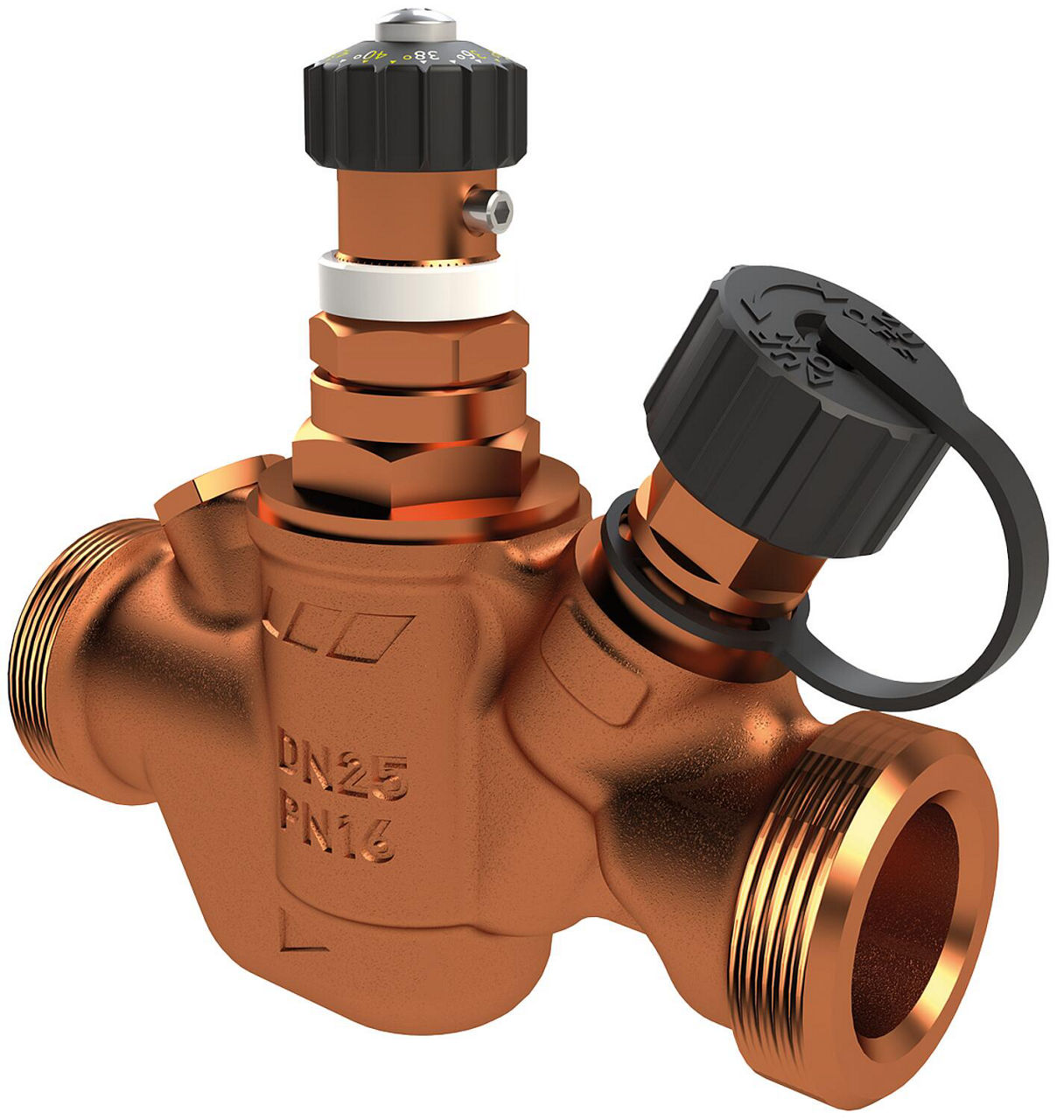 Zirkulations-Regulierventil Therm, 30°C bis 50°C, DN20 (3/4"), AG flachdichtend Zirkulations-Regulierventil Therm, 30°C bis 50°C, DN20 (3/4"), AG flachdichtend