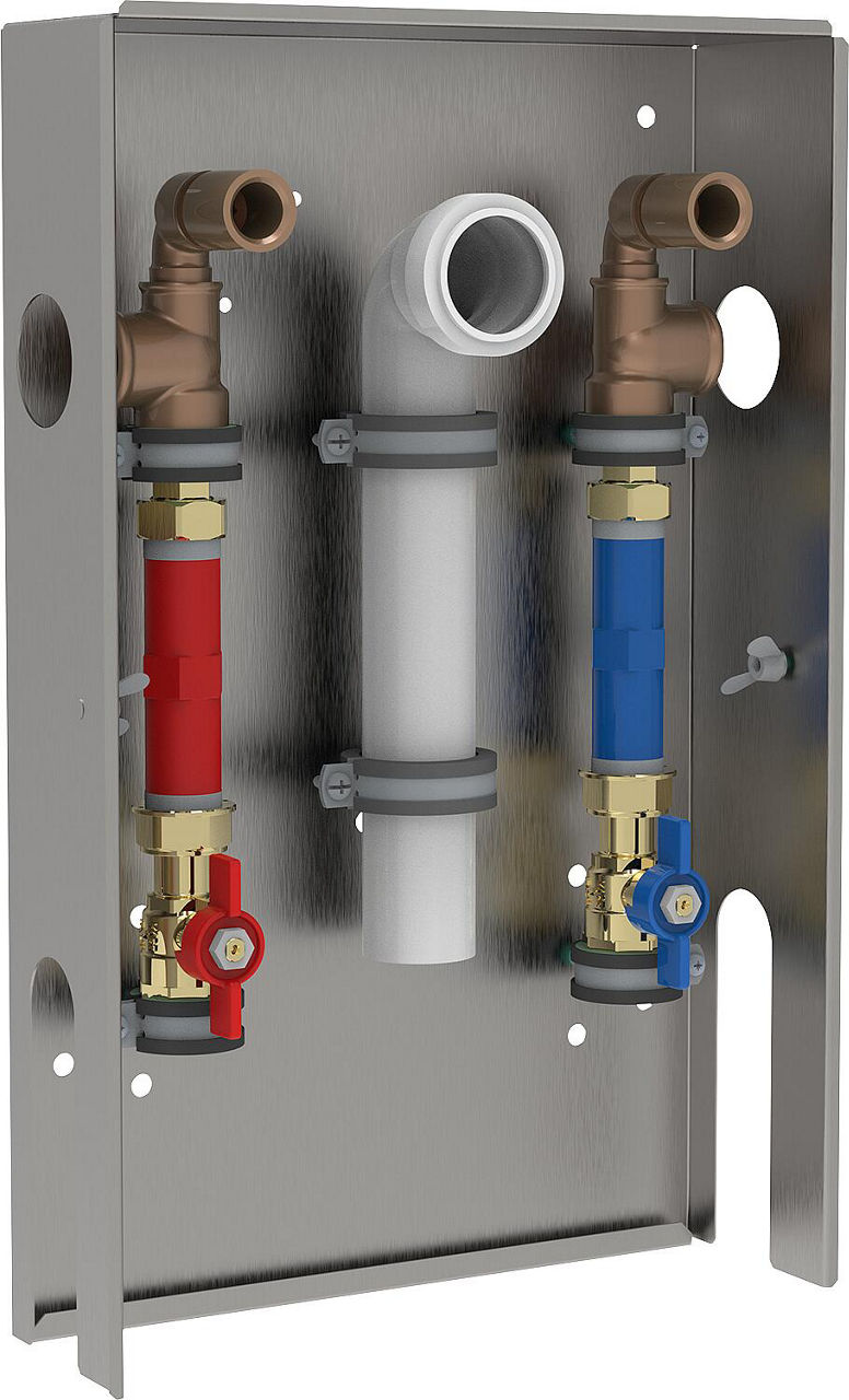 Wasserstation MSA-LN110 für 110mm Wasserzähler DN20, mit Ablaufbogen, Abdeckung pulverbeschichtet Wasserstation MSA-LN110 für 110mm Wasserzähler DN20, mit Ablaufbogen, Abdeckung pulverbeschichtet
