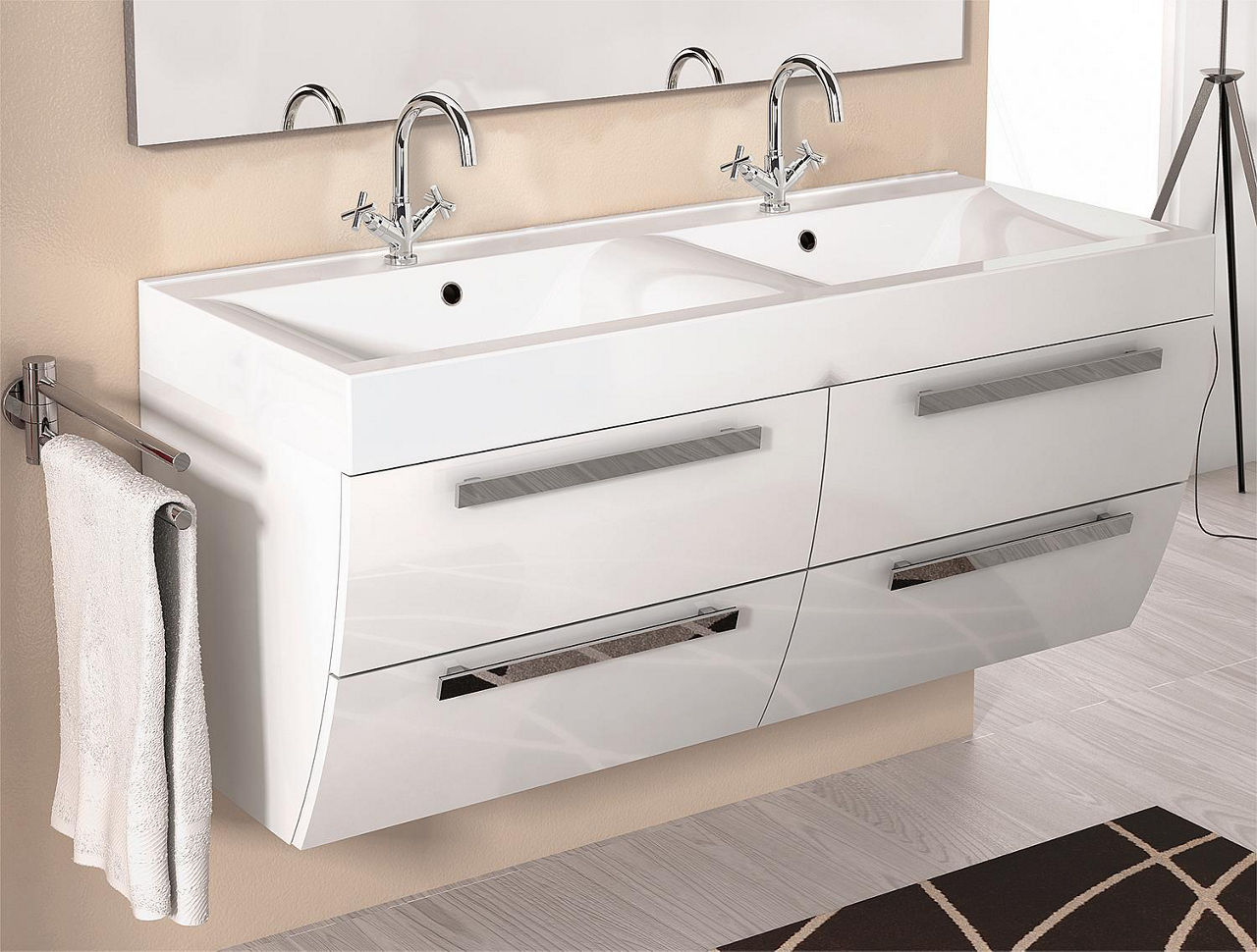 WTU+Mineralguss-WT ENNA weiß Hochglanz 4 Auszüge 1200x544x500mm WTU+Mineralguss-WT ENNA weiß Hochglanz 4 Auszüge 1200x544x500mm