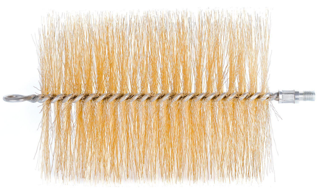 Rauchrohrbesen m. Gewindeaufnahme M10, Besatzmaterial-Ø 200 mm, Besatzlänge 200 mm, ohne Stiel Rauchrohrbesen m. Gewindeaufnahme M10, Besatzmaterial-Ø 200 mm, Besatzlänge 200 mm, ohne Stiel