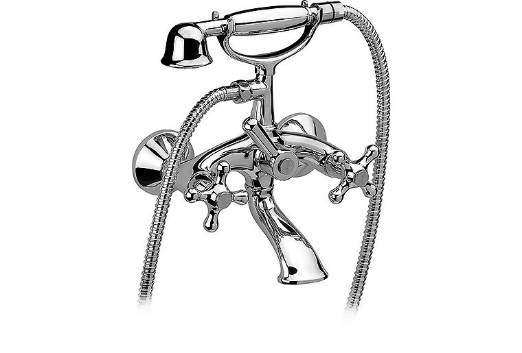2-Griffwannenmischer-Set Retro mit Handbrause Ausladung 170 mm chrom 2-Griffwannenmischer-Set Retro mit Handbrause Ausladung 170 mm chrom